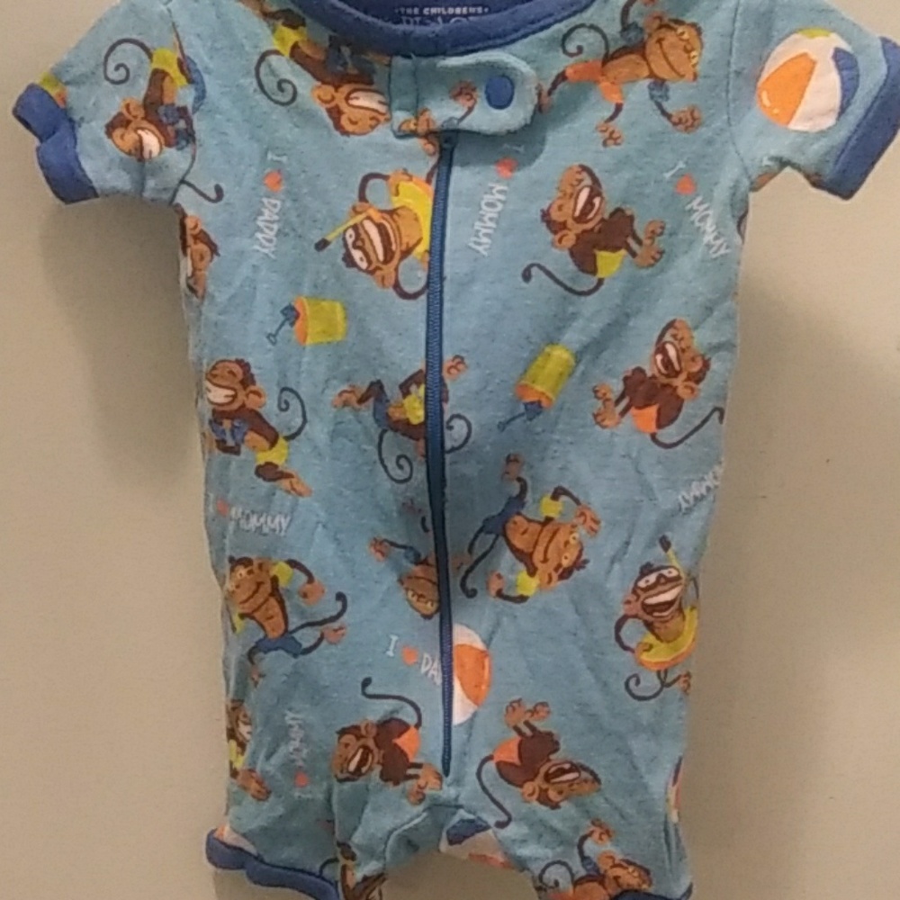 Children's place swim monkey I love mom dad zipup